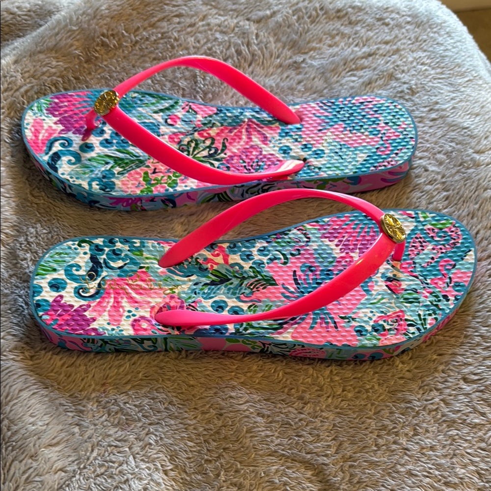 Lilly Pulitzer Pink and Blue Sandals